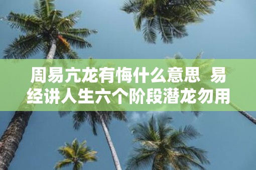 周易亢龙有悔什么意思 易经讲人生六个阶段潜龙勿用 周易亢龙有悔什么意思 易经讲人生六个阶段潜龙勿用