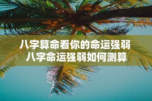 八字算命看你的命运强弱 八字命运强弱如何测算