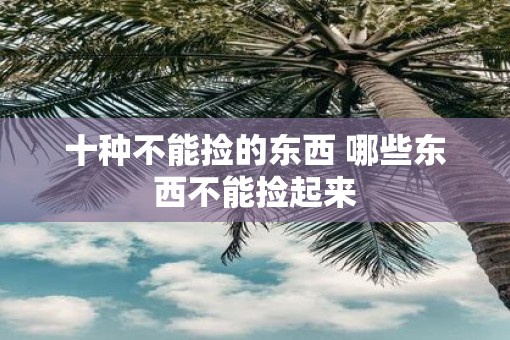 十种不能捡的东西 哪些东西不能捡起来