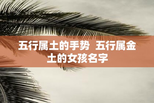五行属土的手势  五行属金土的女孩名字