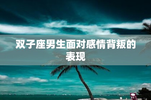 双子座男生面对感情背叛的表现