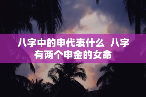 八字中的申代表什么  八字有两个申金的女命
