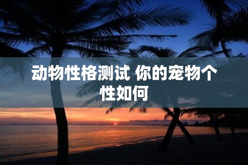 动物性格测试 你的宠物个性如何