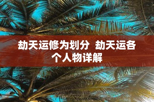 劫天运修为划分  劫天运各个人物详解