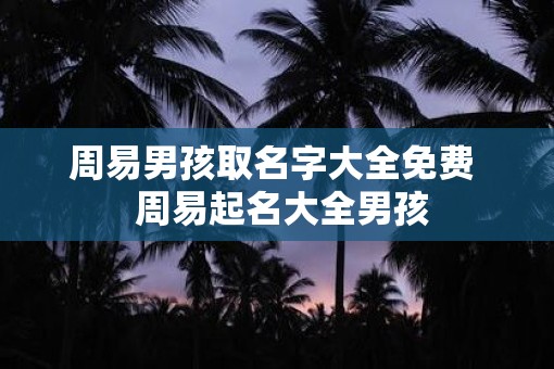 周易男孩取名字大全免费  周易起名大全男孩