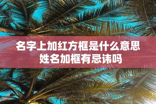 名字上加红方框是什么意思  姓名加框有忌讳吗
