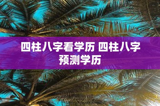 四柱八字看学历 四柱八字预测学历 四柱八字看学历 四柱八字预测学历