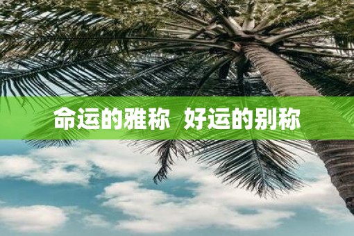 命运的雅称  好运的别称