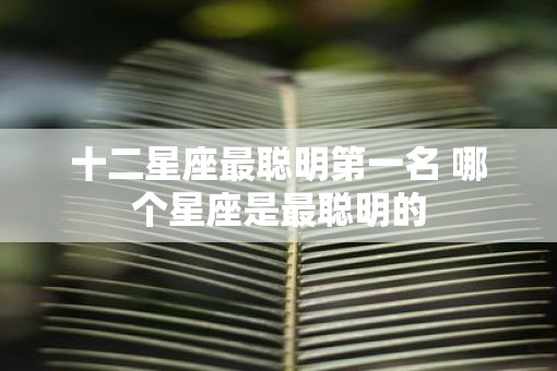 十二星座最聪明第一名 哪个星座是最聪明的