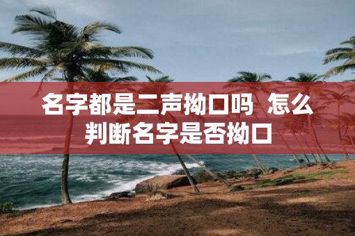 名字都是二声拗口吗  怎么判断名字是否拗口