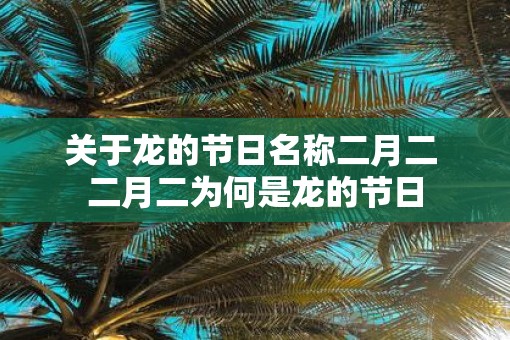 关于龙的节日名称二月二 二月二为何是龙的节日