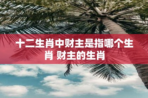 十二生肖中财主是指哪个生肖 财主的生肖