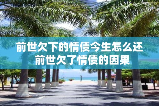 前世欠下的情债今生怎么还  前世欠了情债的因果