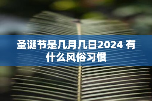 圣诞节是几月几日2025 有什么风俗习惯