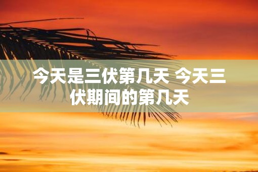 今天是三伏第几天 今天三伏期间的第几天
