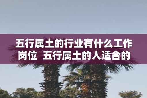 五行属土的行业有什么工作岗位  五行属土的人适合的行业与职业
