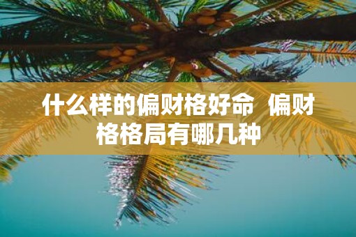 什么样的偏财格好命 偏财格格局有哪几种 什么样的偏财格好命 偏财格格局有哪几种