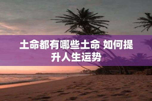 土命都有哪些土命 如何提升人生运势