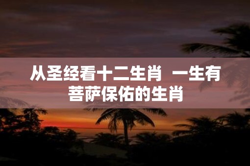 从圣经看十二生肖  一生有菩萨保佑的生肖