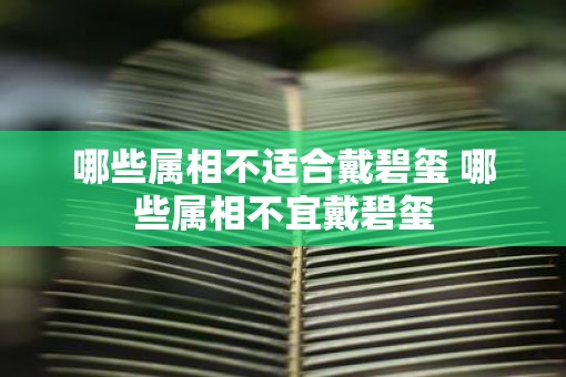 哪些属相不适合戴碧玺 哪些属相不宜戴碧玺
