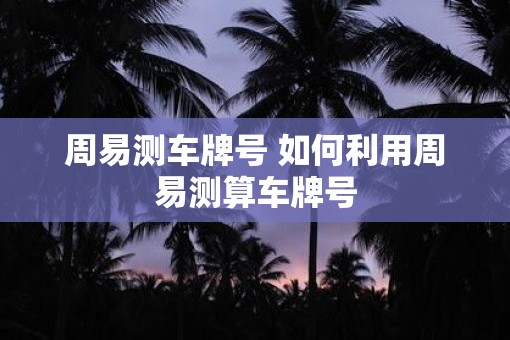 周易测车牌号 如何利用周易测算车牌号