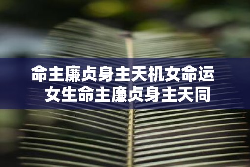 命主廉贞身主天机女命运  女生命主廉贞身主天同