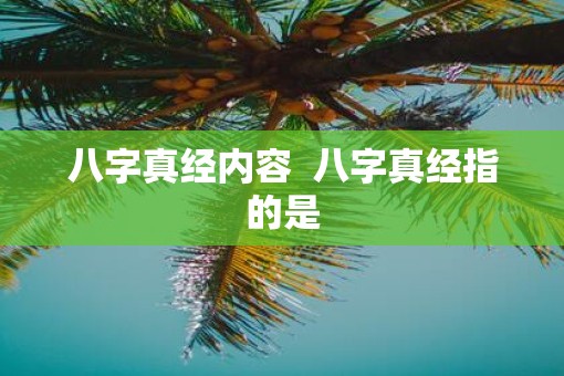 八字真经内容  八字真经指的是