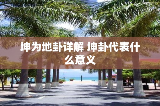 坤为地卦详解 坤卦代表什么意义