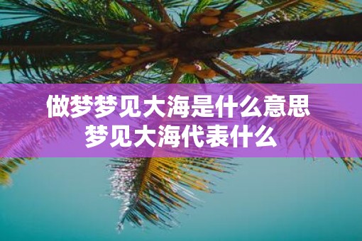 做梦梦见大海是什么意思 梦见大海代表什么