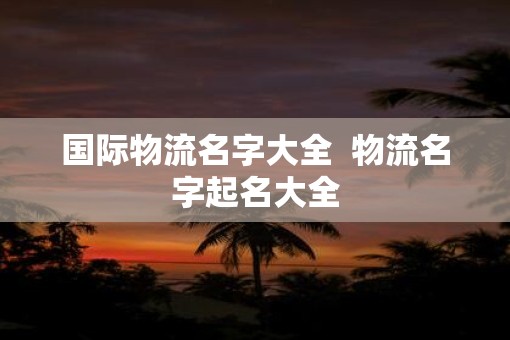 国际物流名字大全  物流名字起名大全