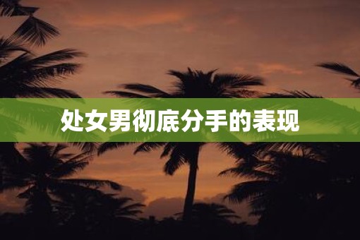 处女男彻底分手的表现