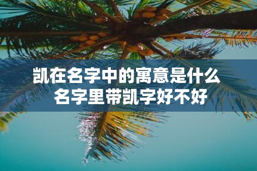 凯在名字中的寓意是什么  名字里带凯字好不好