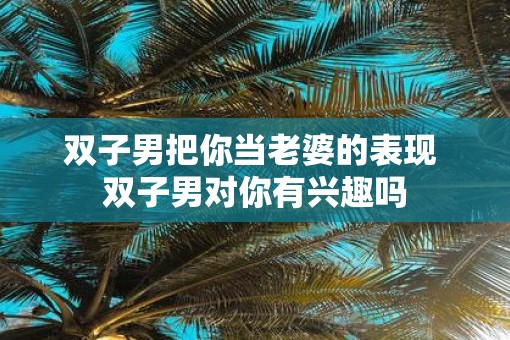 双子男把你当老婆的表现 双子男对你有兴趣吗