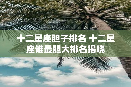 十二星座胆子排名 十二星座谁最胆大排名揭晓