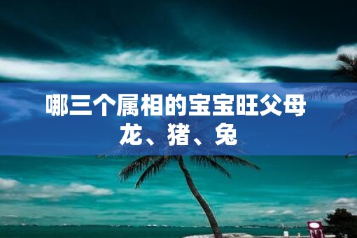 哪三个属相的宝宝旺父母 龙、猪、兔