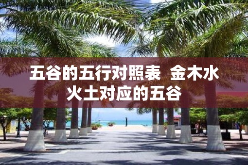 五谷的五行对照表  金木水火土对应的五谷