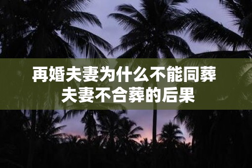 再婚夫妻为什么不能同葬  夫妻不合葬的后果