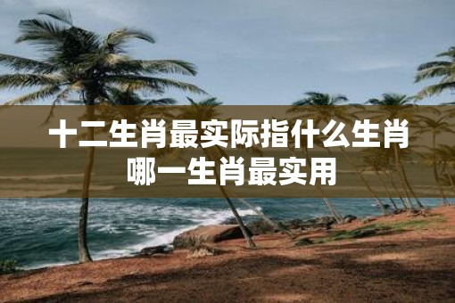 十二生肖最实际指什么生肖 哪一生肖最实用