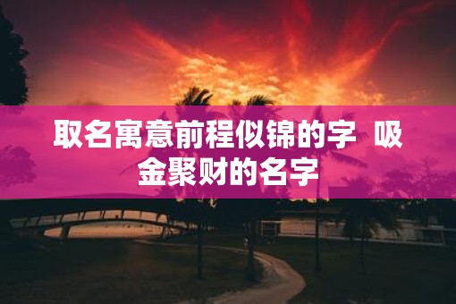 取名寓意前程似锦的字  吸金聚财的名字