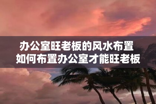 办公室旺老板的风水布置 如何布置办公室才能旺老板