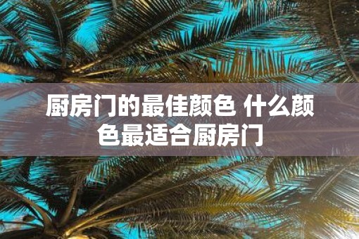 厨房门的最佳颜色 什么颜色最适合厨房门