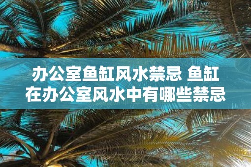 办公室鱼缸风水禁忌 鱼缸在办公室风水中有哪些禁忌