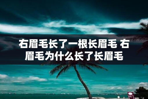 右眉毛长了一根长眉毛 右眉毛为什么长了长眉毛