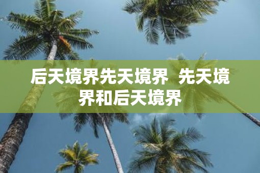 后天境界先天境界  先天境界和后天境界