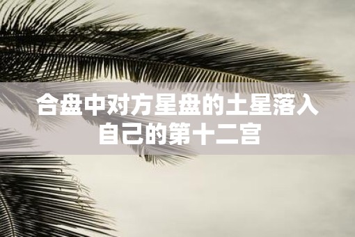 合盘中对方星盘的土星落入自己的第十二宫