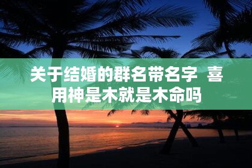 关于结婚的群名带名字 喜用神是木就是木命吗 关于结婚的群名带名字 喜用神是木就是木命吗