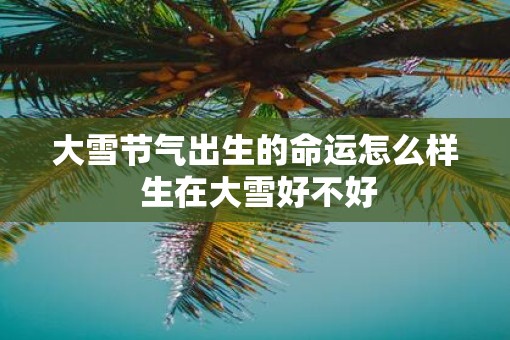 大雪节气出生的命运怎么样 生在大雪好不好