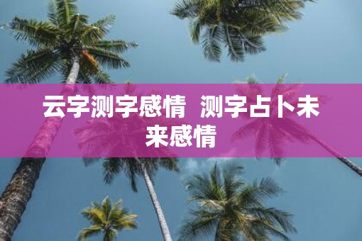 云字测字感情 测字占卜未来感情 云字测字感情 测字占卜未来感情