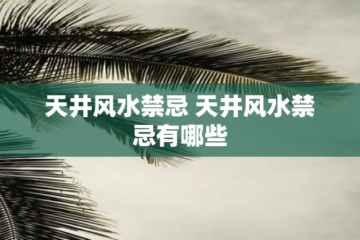 天井风水禁忌 天井风水禁忌有哪些