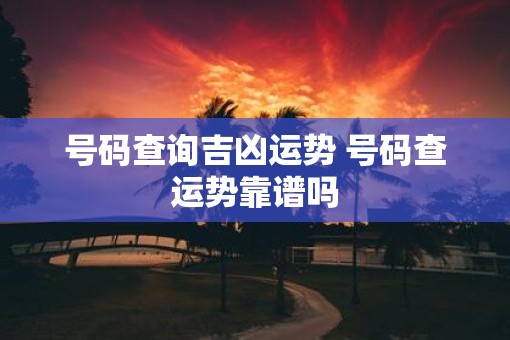 号码查询吉凶运势 号码查运势靠谱吗